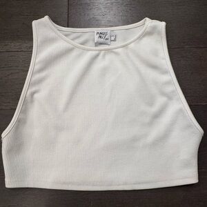 Princess Polly white Ribbed Cropped Tank, US 8